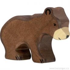 Drevené zvieratko - medveď hnedý, malý