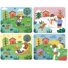4 ročné obdobia - drevené puzzle Vilac