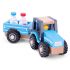 Drevený traktor s vozíkom a mliekom New classic toys