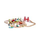 Bigjigs Rail Drevená vláčkodráha s vidieckou cestou 80 dielná