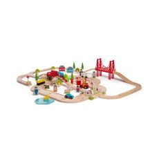 Bigjigs Rail Drevená vláčkodráha s vidieckou cestou 80 dielná