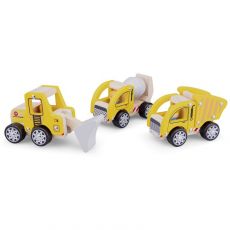 New classic toys Drevené stavebné vozidlá - 3 kusy
