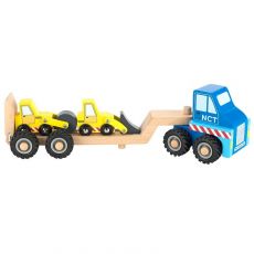 Drevený transportér s dvoma stavebnými strojmi New classic toys