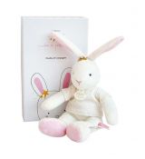 Doudou Plyšová hračka ružový zajačik - hviezda 25 cm