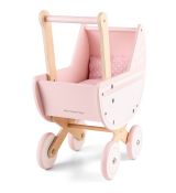New classic toys Drevný kočiarik pre bábiky ružový