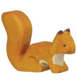 Holztiger Drevená zviera - veverička stojaca oranžová