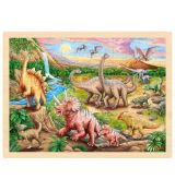 GOKI Drevené puzzle Dinosaurus