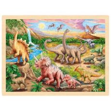 GOKI Drevené puzzle Dinosaurus