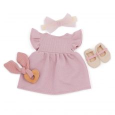 LullaBaby Šaty pre bábiku ružové s doplnkami