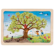 Drevené vrstvené puzzle – Ročné obdobia jablone (Goki)