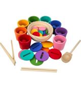 Dúhové guličky, mince a kalíšky 8 farieb