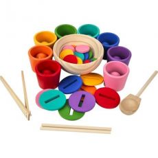 Dúhové guličky, mince a kalíšky 8 farieb