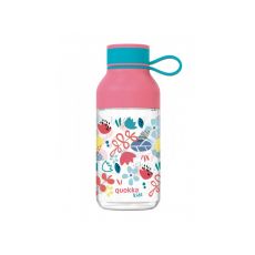 Quokka Plastová fľaša Ice Kids s pútkom Flowers 430 ml