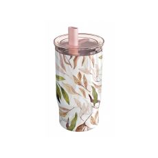Quokka Nerezový termohrnček so slamkou Mist Falling Leaves 720 ml