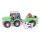 Drevený traktor s vozíkom a zvieratkami New classic toys
